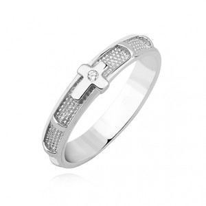 Inel de argint cu cruce si piatra DiAmanti KS0180A-Stone-DIA (Argint 925‰ 2,5 g.)